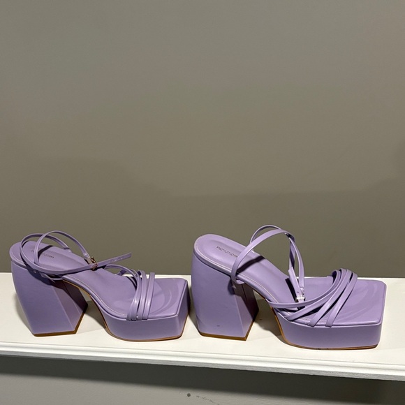 PrettyLittleThing Purple Platform Sandals - Picture 1 of 5